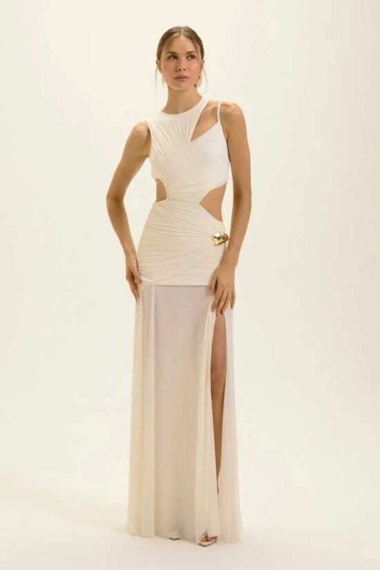 Imagem de Vestido Longo Rebeca Off White Le Blog